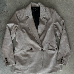 Rachel Zoe Black, White and Tan Houndstooth Blazer